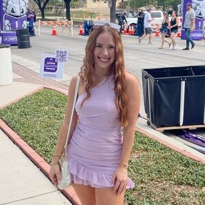 Blue Blush Lilac One Shoulder Purple Dress